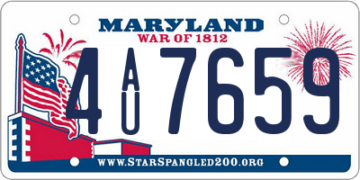 MD license plate 4AU7659