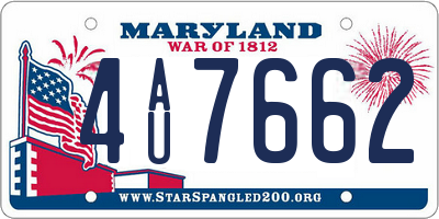 MD license plate 4AU7662