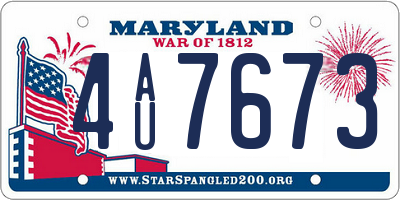 MD license plate 4AU7673