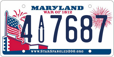 MD license plate 4AU7687