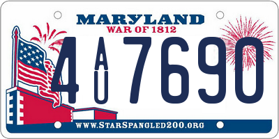 MD license plate 4AU7690