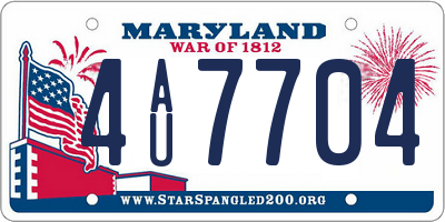 MD license plate 4AU7704