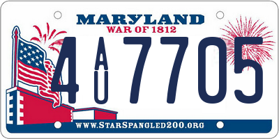 MD license plate 4AU7705