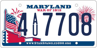 MD license plate 4AU7708