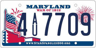 MD license plate 4AU7709