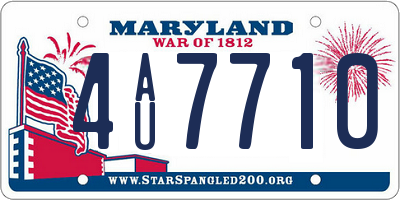 MD license plate 4AU7710