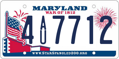MD license plate 4AU7712