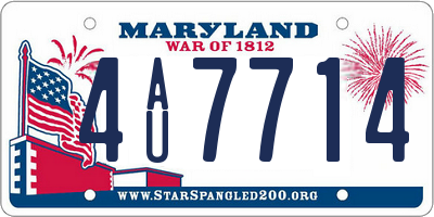 MD license plate 4AU7714