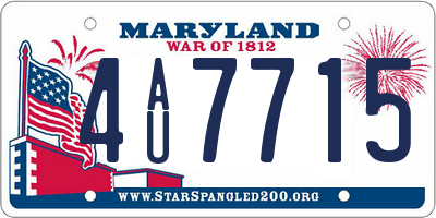 MD license plate 4AU7715
