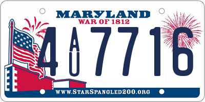 MD license plate 4AU7716