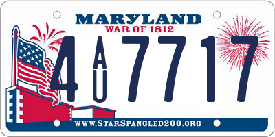 MD license plate 4AU7717