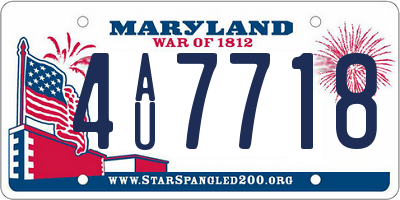 MD license plate 4AU7718