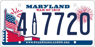 MD license plate 4AU7720