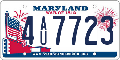 MD license plate 4AU7723
