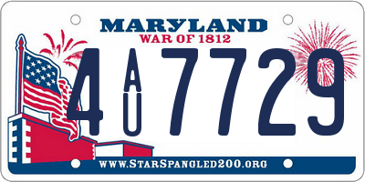 MD license plate 4AU7729