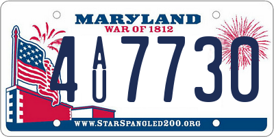 MD license plate 4AU7730