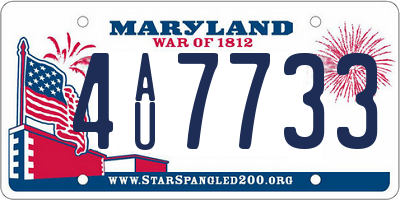 MD license plate 4AU7733