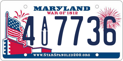 MD license plate 4AU7736