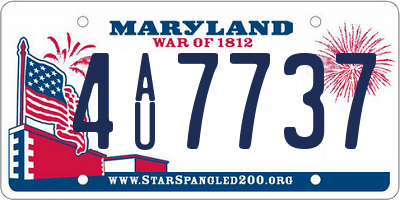 MD license plate 4AU7737