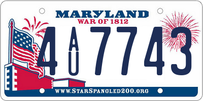 MD license plate 4AU7743