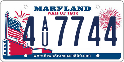 MD license plate 4AU7744