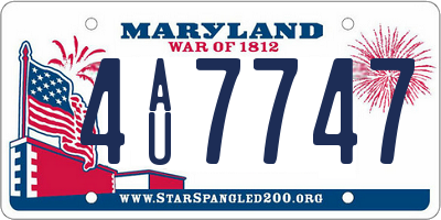 MD license plate 4AU7747