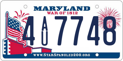 MD license plate 4AU7748