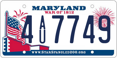 MD license plate 4AU7749
