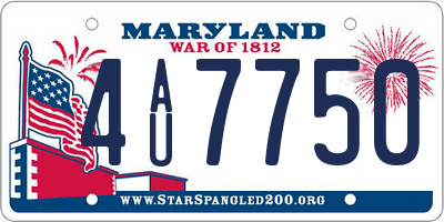 MD license plate 4AU7750