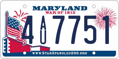 MD license plate 4AU7751
