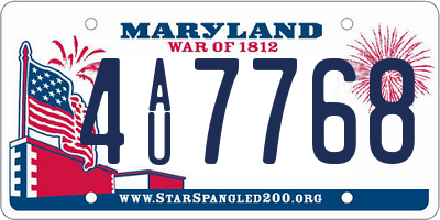 MD license plate 4AU7768