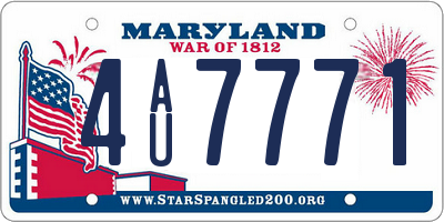 MD license plate 4AU7771