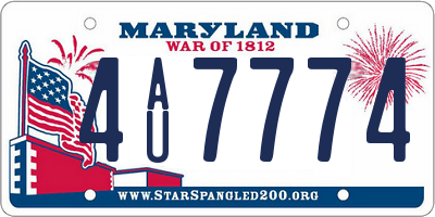 MD license plate 4AU7774