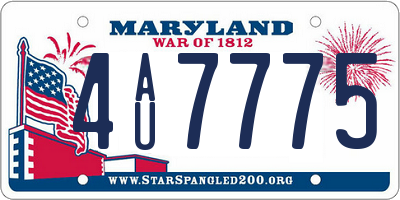 MD license plate 4AU7775