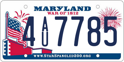 MD license plate 4AU7785