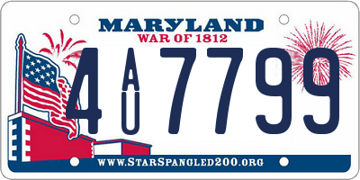 MD license plate 4AU7799