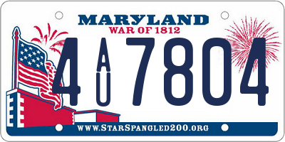 MD license plate 4AU7804