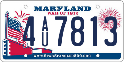 MD license plate 4AU7813