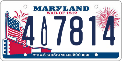 MD license plate 4AU7814
