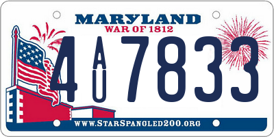 MD license plate 4AU7833