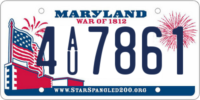 MD license plate 4AU7861