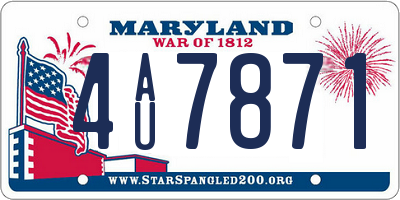 MD license plate 4AU7871
