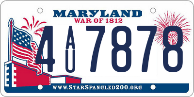MD license plate 4AU7878