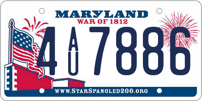 MD license plate 4AU7886