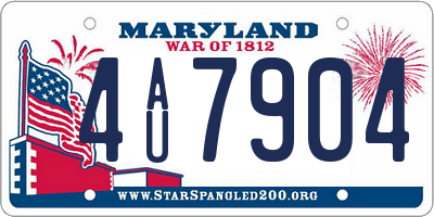 MD license plate 4AU7904