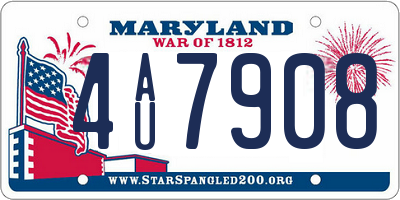 MD license plate 4AU7908