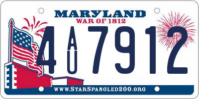 MD license plate 4AU7912