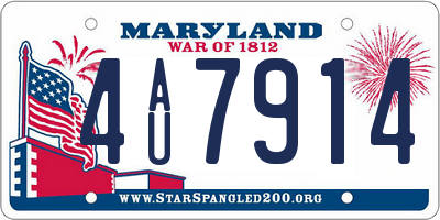 MD license plate 4AU7914