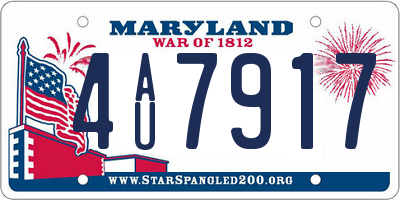 MD license plate 4AU7917