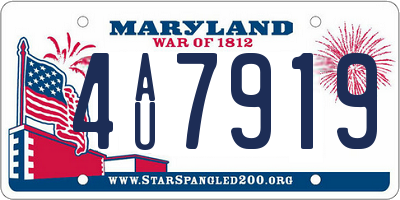 MD license plate 4AU7919